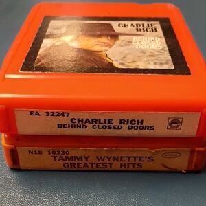 Vintage Charlie Rich Tammy Wynette 8-Track Tapes Untried